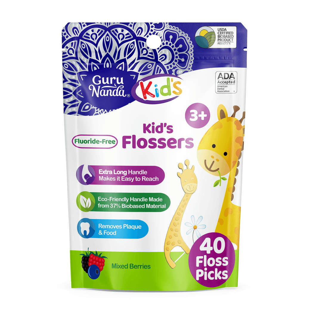 Kids' Giraffe Shaped Flossers, Fluoride -Free - 40 Pack