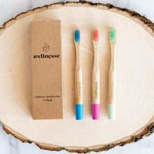 Load image into Gallery viewer, Children&#39;s Bamboo Toothbrushes - 3 Pack
