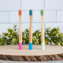 Load image into Gallery viewer, Children&#39;s Bamboo Toothbrushes - 3 Pack
