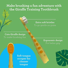 Load image into Gallery viewer, Kids Butter on Gums Giraffe Training Toothbrush with Cover (1-Pack)
