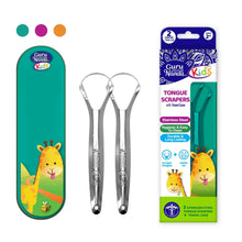 Load image into Gallery viewer, Kids Tongue Scraper (2-Pack) with Travel Case (color may vary)
