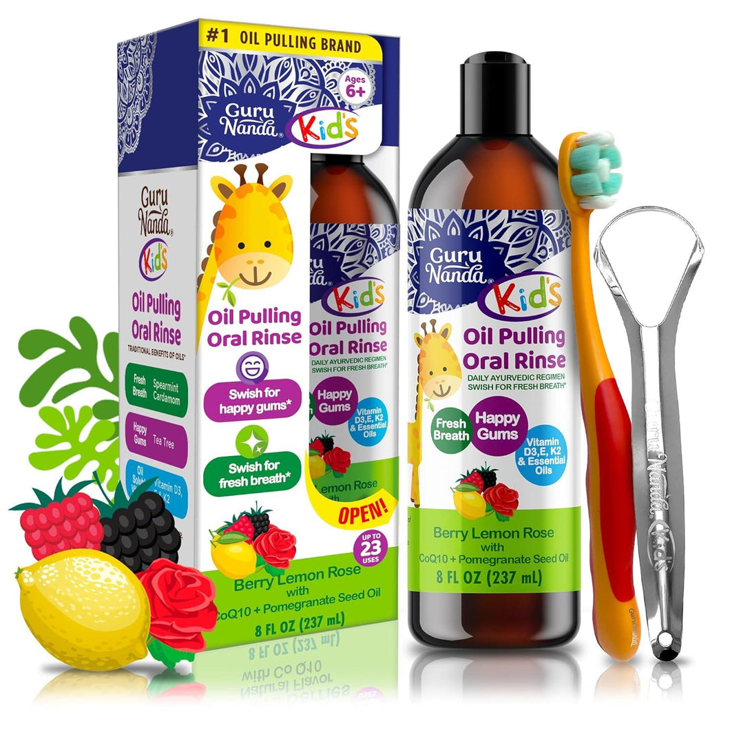 Kids Oil Pulling- Berry Lemon Rose Flavor - 8 oz