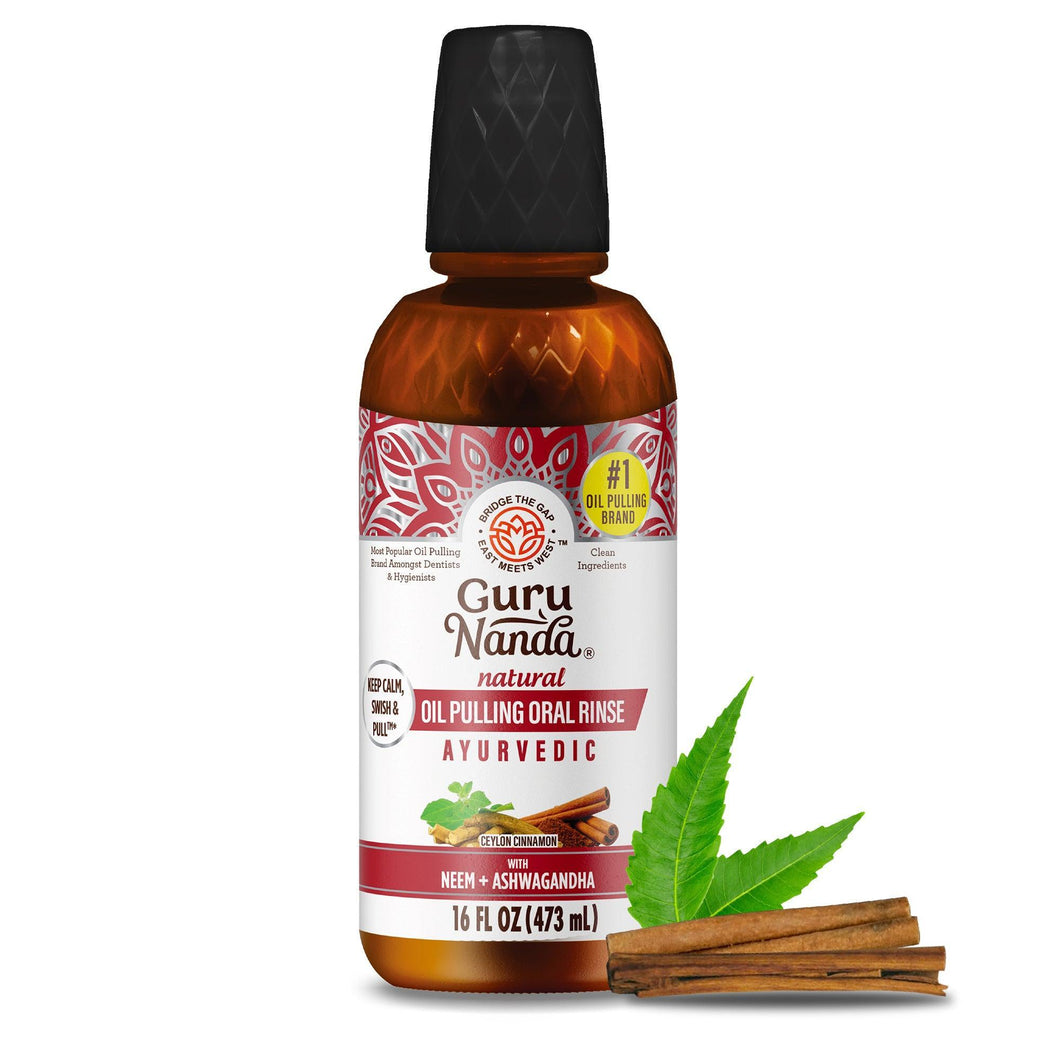 Refill Size - Coconut & Cinnamon Oil Pulling Flavor + Neem & Ashwagandha - 16oz